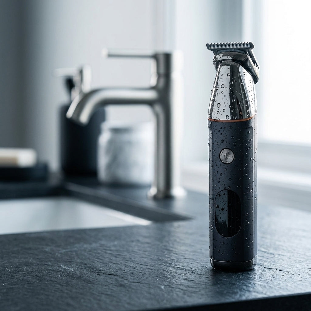 Electric grooming trimmer — Waterproof Lifestyle Scene | Generated by Modelize