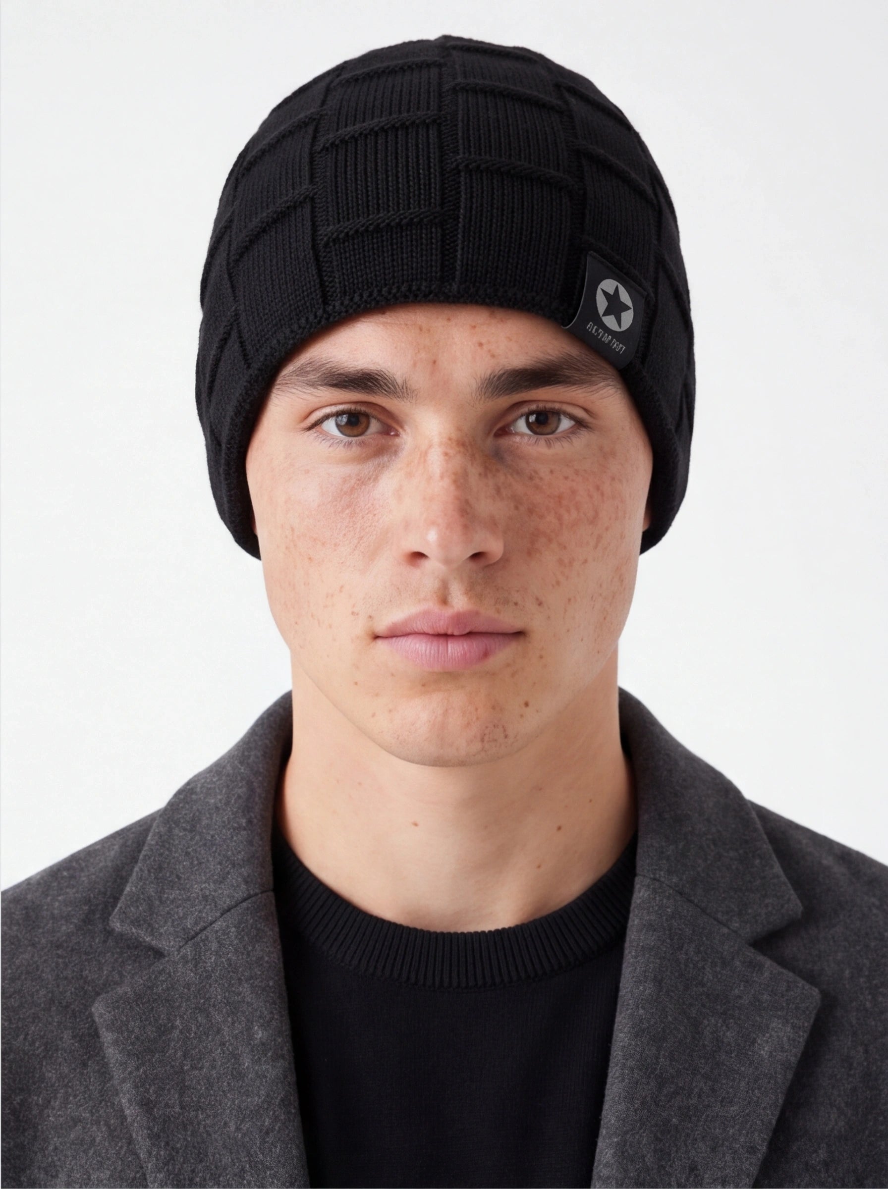 Thick Woolen Knit Beanie for Men